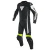Dainese Assen 2-P Suit Black-White-Yellow-Fluo -Motorkleding dainese assen 2 p suit black white yellow fluo two piece suit 2 teiler overall combinaison 2 pieces traje tulum 1 3