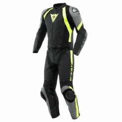 Dainese Avro 4 Leather 2-P Suit Black/Charcoal-Gray/Fluo