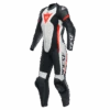 Dainese Grobnik Lady Leather 1PC Suit Perf. Schwarz/Weiss/Fluo-Rot -Motorkleding dainese grobnik lady leather 1pc suit perf black white fluo red one piece suit 1 teiler overall combinaison 1 piece traje tulum 1 1