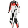 Dainese Imatra Lady Leather 1-PC Suit Perf. White/Fluo-Red/Black -Motorkleding dainese imatra lady 1 pc perf w r b one piece suit 1 teiler overall combinaison 1 piece traje tulum 1 1