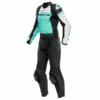 Dainese Mirage Lady Leather 2-P Suit Black/Acqua-Green/Glacier-Gray -Motorkleding dainese mirage lady black green gray two piece suit 2 teiler overall combinaison 2 pieces traje tulum 1 1