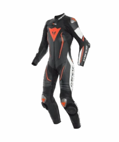 Dainese Misano 2 D-Air Lady Perf. 1-P Suit Black-White-Fluo-Red