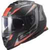 LS2 Storm Racer Matt Titanium Fluo Orange -Motorkleding ls2 storm racer matt titanium fluo orange full face helmet integralhelm casque integral kask casco integral 1 1
